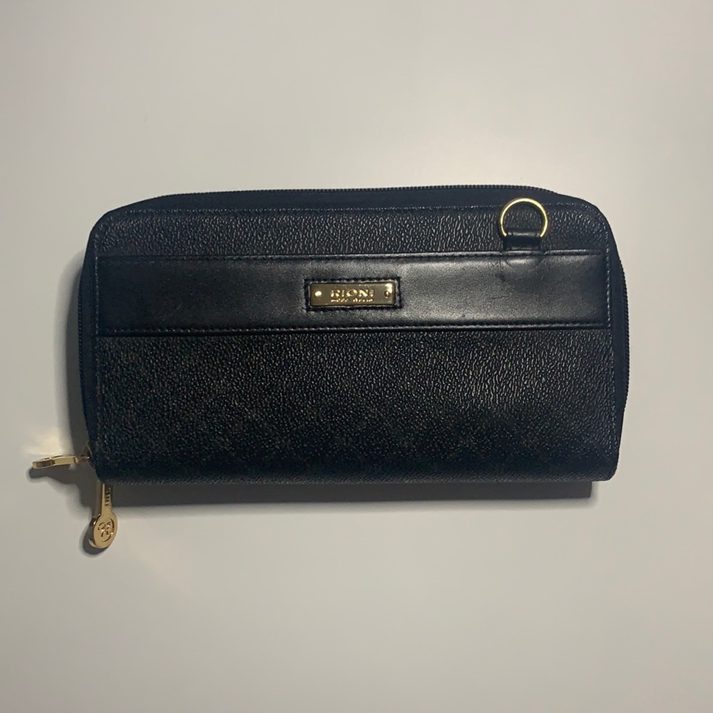 Rioni Double Zip Wallet - Black and Gold